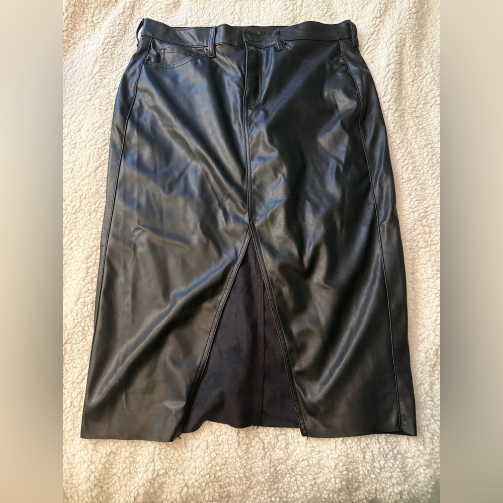 Torrid Black Faux Leather Pencil Skirt